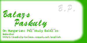 balazs paskuly business card